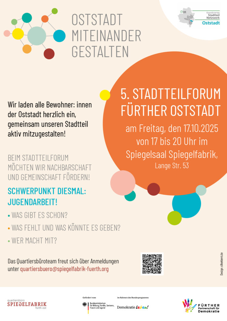 5. Stadtteilforum der Fürther Oststadt am 17.10.2025