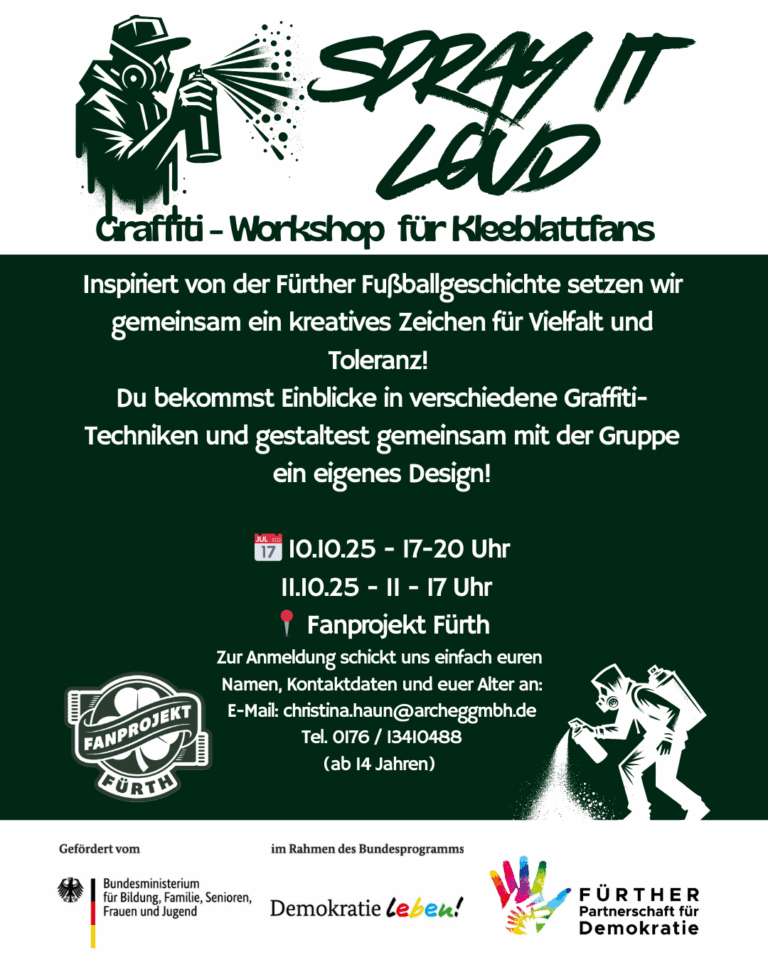Spray it loud - Graffiti-Workshop für Kleebalttfans am 10.10. und 11.10.2025