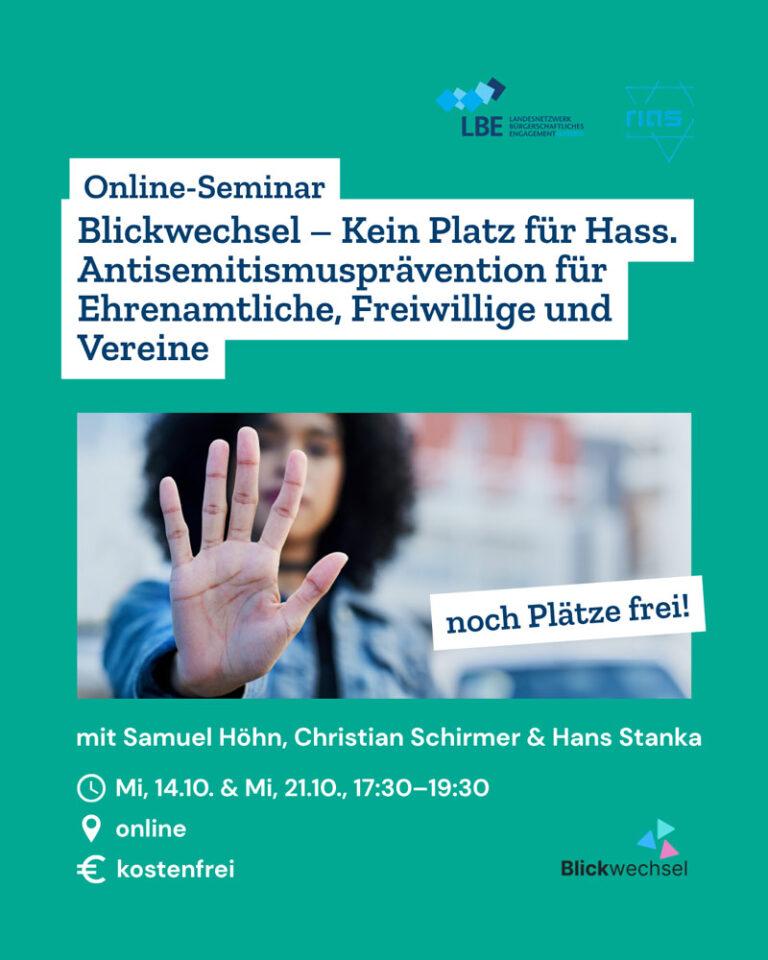 Blickwechsel – kein Platz für Hass am 14.10. & 21.10.
